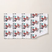 Funny Santa Claus Pattern Humoureuze Kerstmis Bad Handdoek (Handdoek)