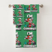 Funny Santa Claus Pattern Humoureuze Kerstmis Bad Handdoek (Insitu)