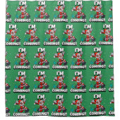 Funny Santa Claus Pattern Humoureuze Kerstmis Douchegordijn (Voorkant)