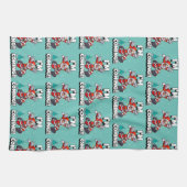 Funny Santa Claus Pattern Humoureuze Kerstmis Theedoek (Horizontaal)