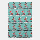 Funny Santa Claus Pattern Humoureuze Kerstmis Theedoek (Verticaal)