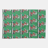Funny Santa Claus Pattern Humoureuze Kerstmis Theedoek (Horizontaal)
