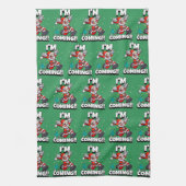 Funny Santa Claus Pattern Humoureuze Kerstmis Theedoek (Verticaal)