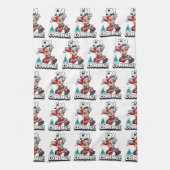 Funny Santa Claus Pattern Humoureuze Kerstmis Theedoek (Verticaal)
