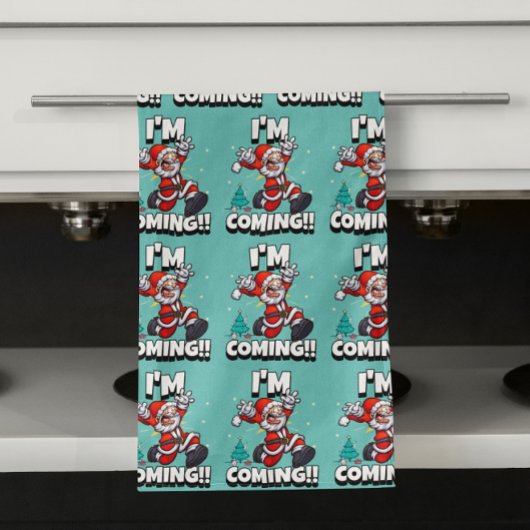 Funny Santa Claus Pattern Humoureuze Kerstmis Theedoek