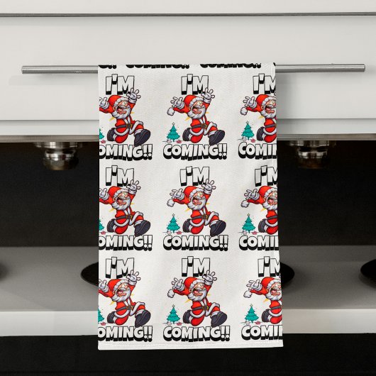 Funny Santa Claus Pattern Humoureuze Kerstmis Theedoek