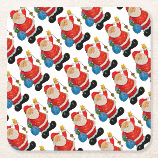 Funny Santa Claus Pattern Kartonnen Onderzetters (Voorkant)