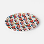 Funny Santa Claus Pattern Papieren Bordje (Gekanteld)