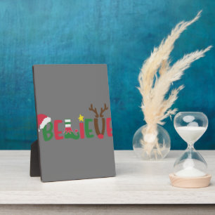 Funny Santa Claus Pet Believe Snowflakes kerst Fotoplaat
