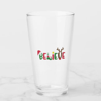 Funny Santa Claus Pet Believe Snowflakes kerst Glas