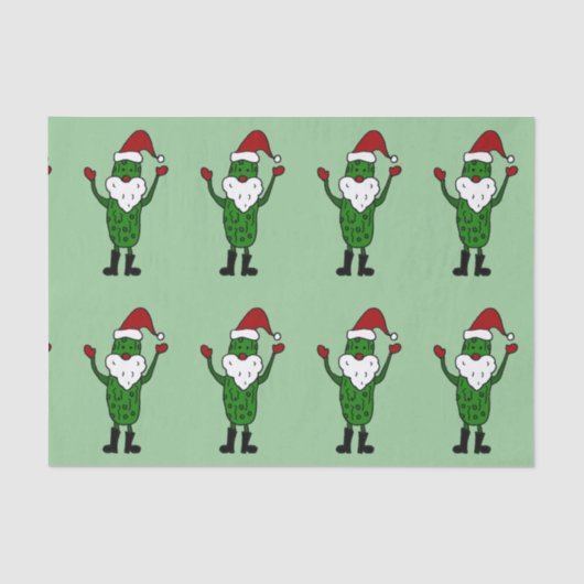 Funny Santa Claus Pickle Tissue Paper Tissuepapier (Voorkant)