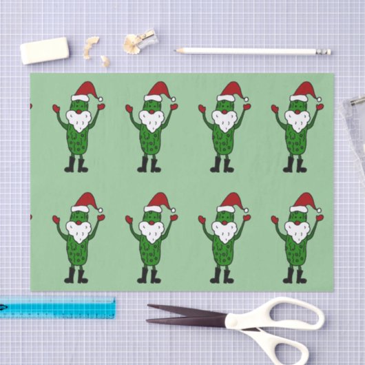 Funny Santa Claus Pickle Tissue Paper Tissuepapier (Craft)