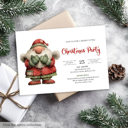 Funny Santa Claus Playful Editable Digital Party Kaart