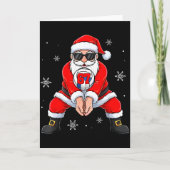 Funny Santa Claus Playing Volleyball Six Seven Chr Kaart (Voorkant)