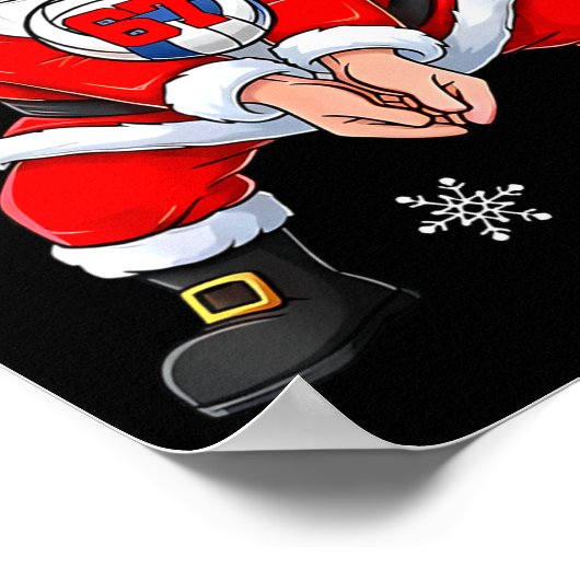 Funny Santa Claus Playing Volleyball Six Seven Chr Poster (Hoek)