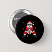 Funny Santa Claus Playing Volleyball Six Seven Chr Ronde Button 5,7 Cm (Voorkant /achterkant)