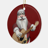 Funny Santa Claus Plays Accoustic Guitar Keramisch Ornament (Links)