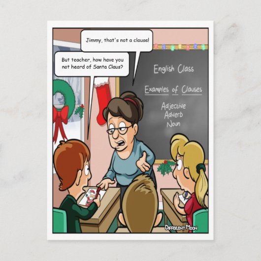 Funny Santa Claus Pun Briefkaart voor kerstmis (Voorkant)