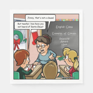 Funny Santa Claus Pun Kerstfeest Napkins Servet