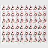 Funny Santa Claus Red Eastern Dragon Cadeaupapier (Vlak)