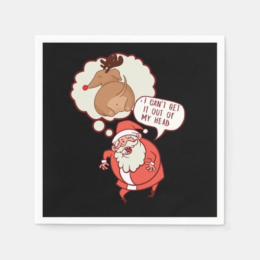 Funny Santa Claus Reindeer Nieuwjaar kerstcadeau Servet (Voorkant)