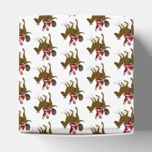 Funny Santa Claus Riding A Kangaroo Bedankdoosjes (Bovenkant)