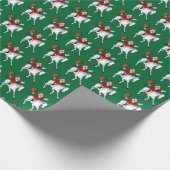 Funny Santa Claus Riding a Lipizzaner Cadeaupapier (Hoek)