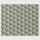 Funny Santa Claus Riding A Pronghorn Cadeaupapier (Vlak)
