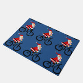 Funny Santa Claus Riding Bicycle Art Deurmat (Schuin)
