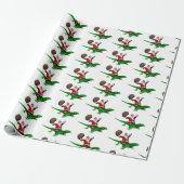 Funny Santa Claus Riding Cool Green Lizard Cadeaupapier (Uitgerold)