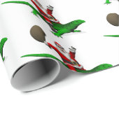 Funny Santa Claus Riding Cool Green Lizard Cadeaupapier (Rol Hoek)