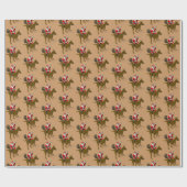 Funny Santa Claus Riding op Kangaroo Cadeaupapier (Vlak)