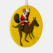 Funny Santa Claus Riding op Kangaroo Keramisch Ornament (Rechts)