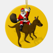 Funny Santa Claus Riding op Kangaroo Keramisch Ornament (Voorkant)