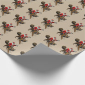 Funny Santa Claus Riding op Tiger Cadeaupapier (Hoek)