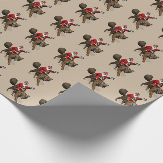 Funny Santa Claus Riding op Tiger Cadeaupapier (Hoek)