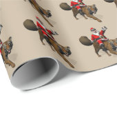 Funny Santa Claus Riding op Tiger Cadeaupapier (Rol Hoek)