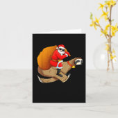 Funny Santa Claus Riding Sloth Christmas Boys Men Kaart (Gele Bloem)