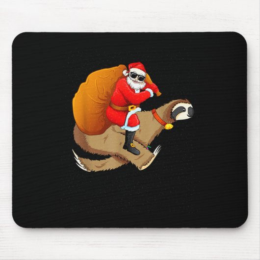 Funny Santa Claus Riding Sloth Christmas Boys Men  Muismat (Voorkant)