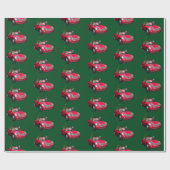 Funny Santa Claus rijdt een mini Cadeaupapier (Vlak)