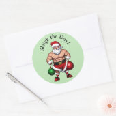 Funny Santa Claus Ronde Sticker (Envelop)