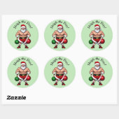 Funny Santa Claus Ronde Sticker (Vel)