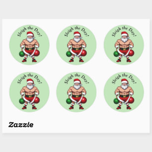 Funny Santa Claus Ronde Sticker