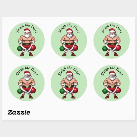 Funny Santa Claus Ronde Sticker (Vel)