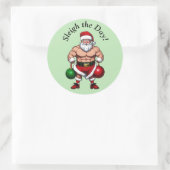 Funny Santa Claus Ronde Sticker (Tas)