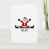 Funny Santa Claus Slay Christmas Card Internet Mem Kaart (Voorkant)