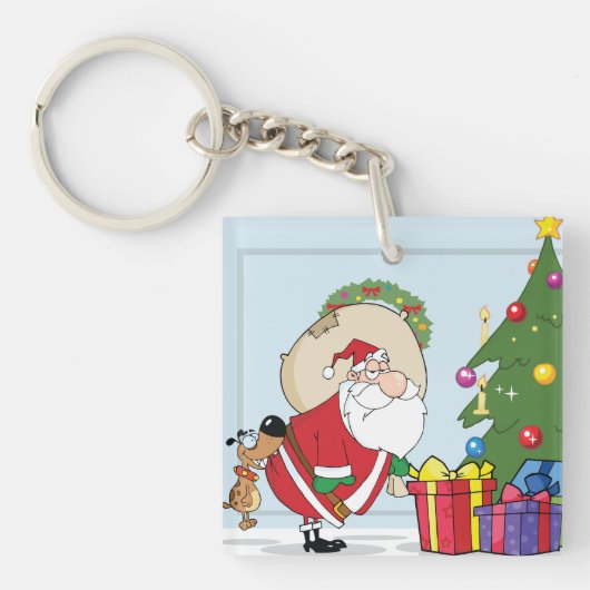 Funny Santa Claus Sleutelhanger (Voorkant)