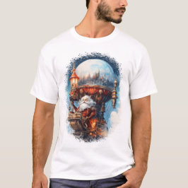 Funny Santa Claus, soaring through the sky T-shirt
