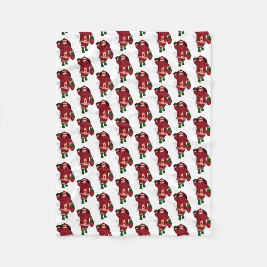Funny Santa Claus Strawberry Farmer Fleece Deken (Voorkant)