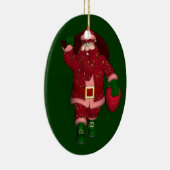Funny Santa Claus Strawberry Farmer Keramisch Ornament (Rechts)